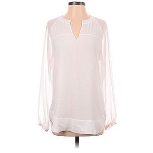 Cabi Sz Small White Blouse with Sheer Sleeves